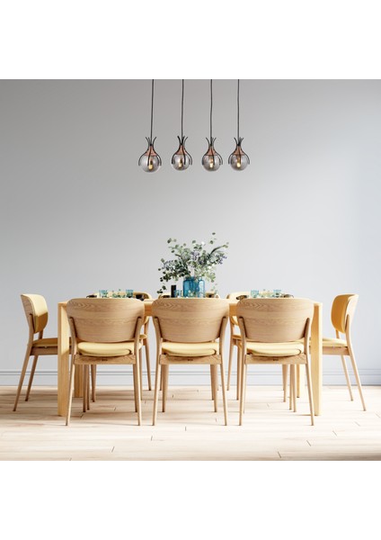 Avonnı AV-60161-4Y-BSY Siyah Boyalı Modern Avize E27 Metal Cam 70X13CM fiyatları