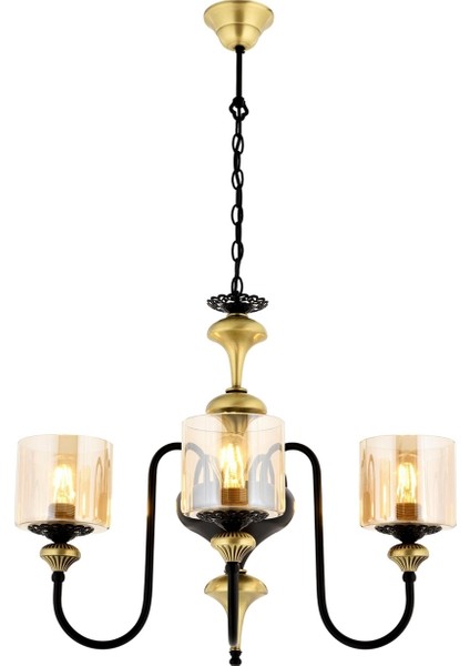 Avonnı AV-4161-3E Eskitme Kaplama Modern Avize E27 Metal Cam 62CM