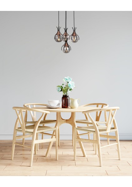 Avonnı AV-60161-4T-BSY Siyah Boyalı Modern Avize E27 Metal Cam 40CM modelleri