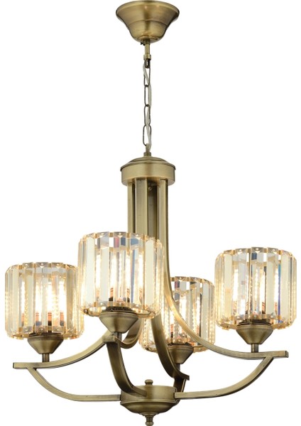 Avonnı AV-65226-4E Eskitme Kaplama Modern Avize E27 Metal Kristal 55CM
