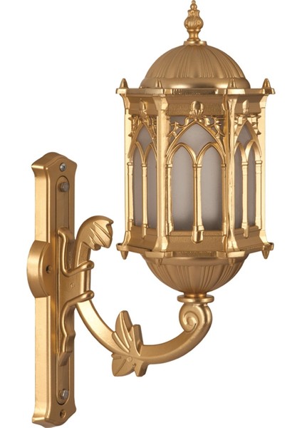 Avonnı BAP-68051-BSA-M3-OP Sarı Boyalı Dış Mekan Aydınlatma E27 Aluminyum Döküm Dip Polikarbon Cam 34X20CM