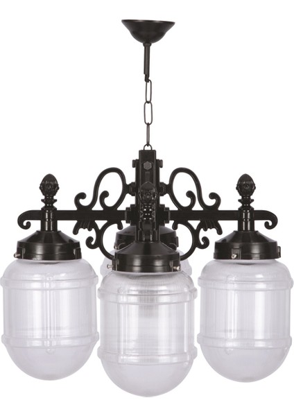 Avonnı BFE-68193-4BSY Siyah Boyalı Dış Mekan Aydınlatma E27 Abs Akrilik Cam 55CM