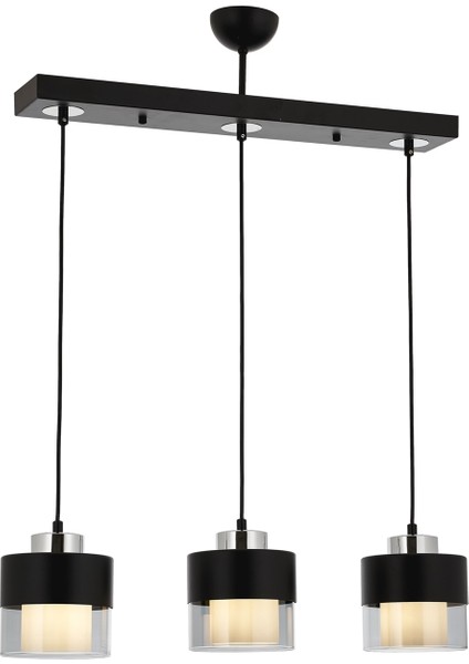 Avonnı AV-60193-3Y-BSY Siyah Boyalı Modern Avize E27 Metal Cam 70X15CM