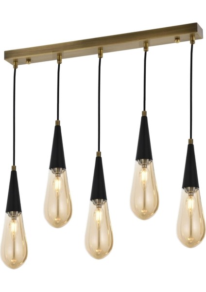 Avonnı AV-60059-5EY Eskitme Kaplama Modern Avize E14 Metal Cam 90X10CM