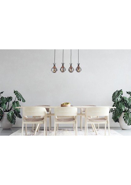 Avonnı AV-60161-4Y-BSY Siyah Boyalı Modern Avize E27 Metal Cam 70X13CM modelleri