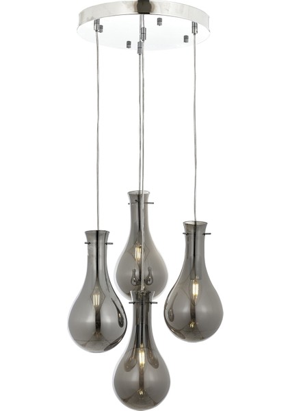 Avonnı AV-60092-4KT Krom Kaplama Modern Avize E14 Metal Cam 40CM