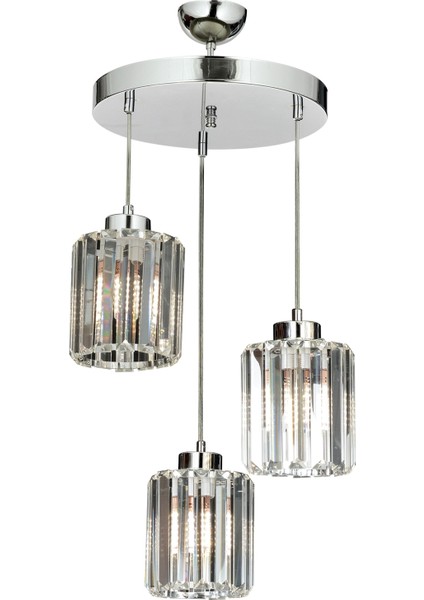 Avonnı AV-65230-3KT Krom Kaplama Modern Avize E27 Metal Kristal 40CM