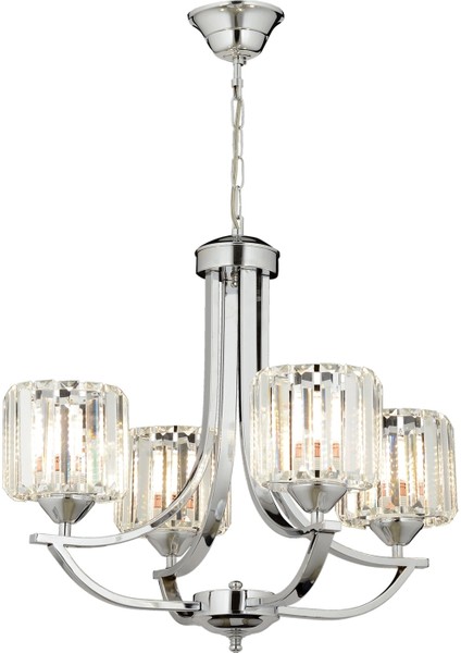 Avonnı AV-65226-4K Krom Kaplama Modern Avize E27 Metal Kristal 55CM