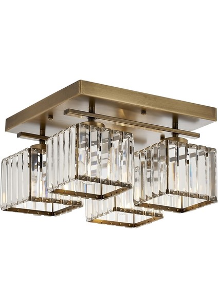 Avonnı AV-60230-4E Eskitme Kaplama Modern Avize E27 Metal Kristal 40X40CM
