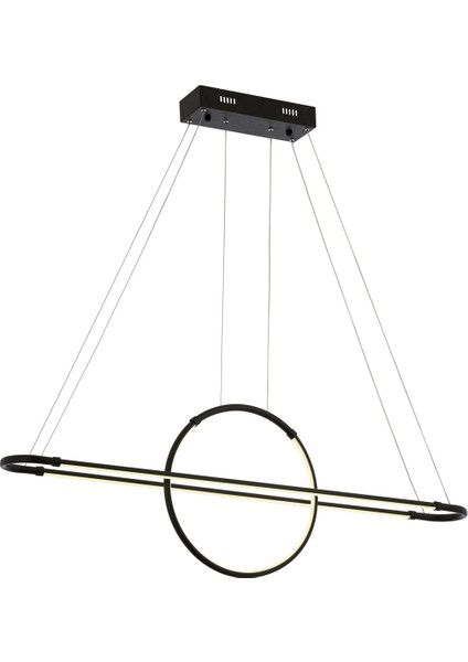 Avonnı AV-60264-2BSY Siyah Boyalı Modern Avize LED Metal Pleksi 110X14CM