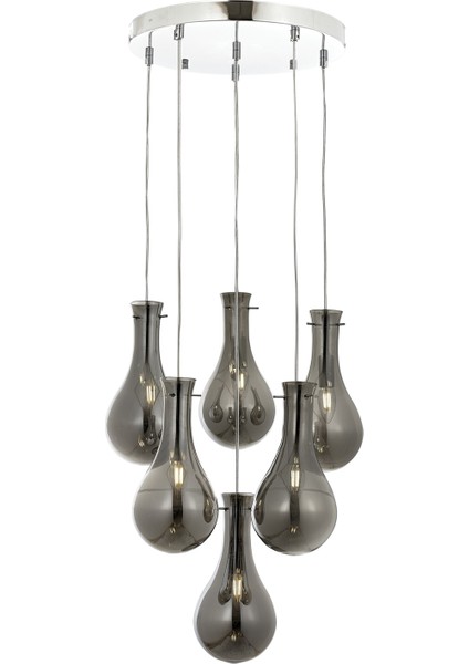 Avonnı AV-60092-6KT Krom Kaplama Modern Avize E14 Metal Cam 50CM