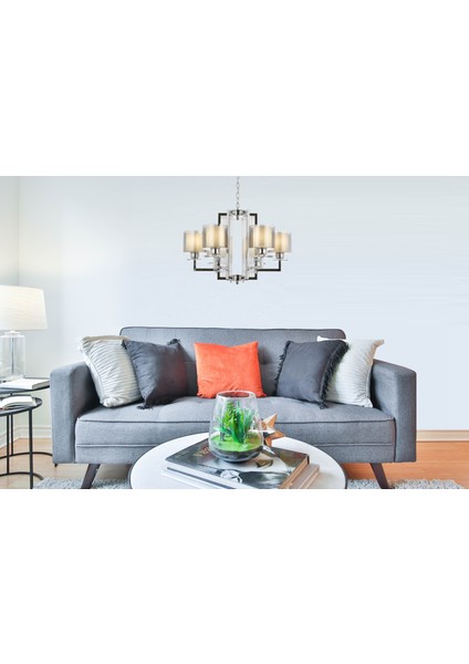 Avonnı AV-60190-6K Krom Kaplama Modern Avize E27 Metal Cam 70CM fiyatları