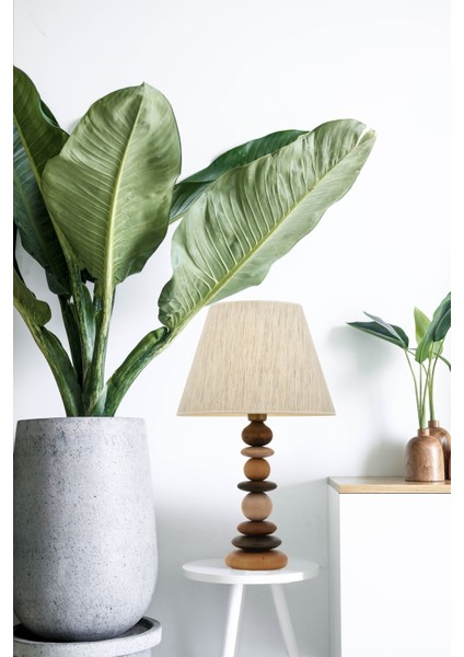 Avonnı ML-60245-1E Eskitme Kaplama Masa Lambası E27 Metal Ahşap 35CM modelleri