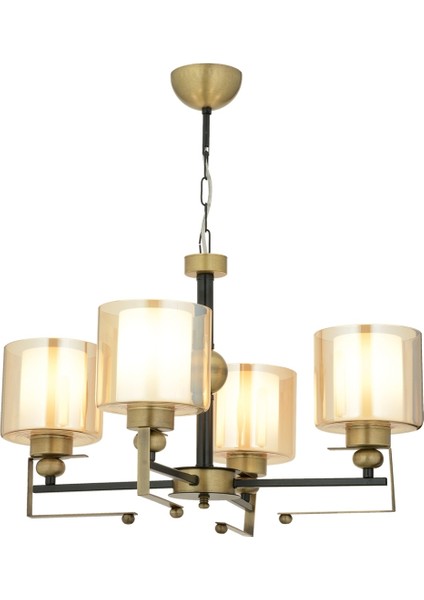 Avonnı AV-65227-4E Eskitme Kaplama Modern Avize E27 Metal Cam 58CM