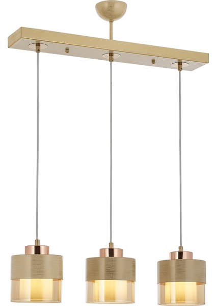 Avonnı AV-60193-3Y-KRM Krem Boyalı Modern Avize E27 Metal Cam 70X15CM