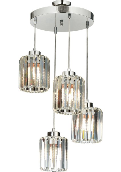 Avonnı AV-65230-4KT Krom Kaplama Modern Avize E27 Metal Kristal 40CM