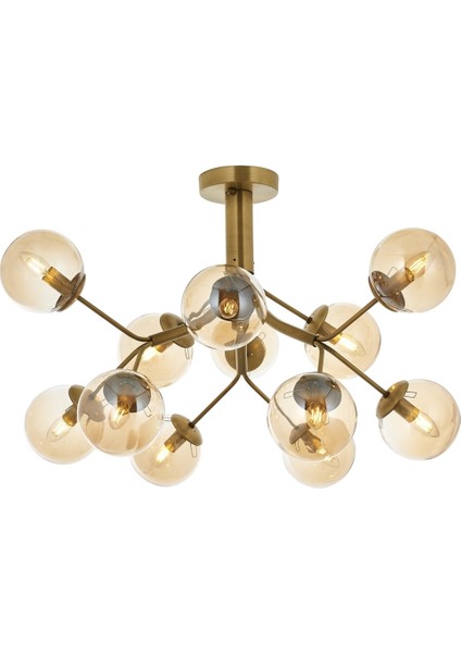Avonnı AV-60191-12E Eskitme Kaplama Modern Avize E14 Metal Cam 80CM
