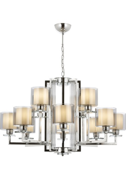 Avonnı AV-60190-12K Krom Kaplama Modern Avize E27 Metal Cam 105CM