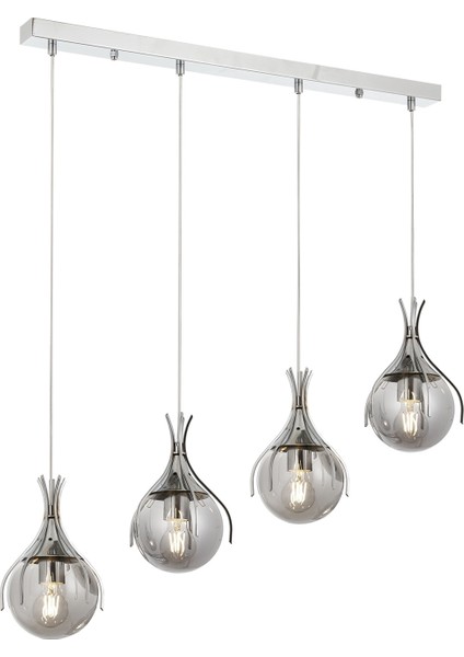 Avonnı AV-60161-4KY Krom Kaplama Modern Avize E27 Metal Cam 70X13CM