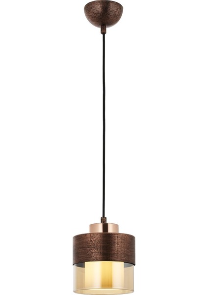 Avonnı AV-60193-1CPR Bakır Patina Boyalı Modern Avize E27 Metal Cam 15CM