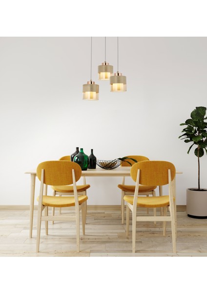 Avonnı AV-60193-3T-KRM Krem Boyalı Modern Avize E27 Metal Cam 40CM fiyatları