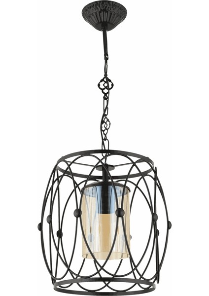 Avonnı AV-65074-BSY Eskitme/siyah Kaplama Modern Avize E27 Metal Cam 30CM