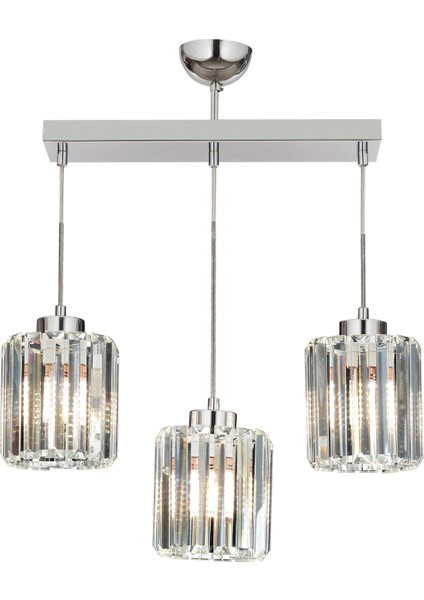 Avonnı AV-65230-3KY Krom Kaplama Modern Avize E27 Metal Kristal 54X15CM