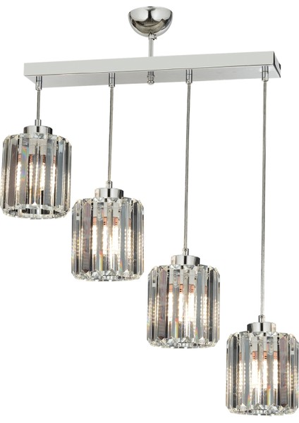 Avonnı AV-65230-4KY Krom Kaplama Modern Avize E27 Metal Kristal 64X15CM
