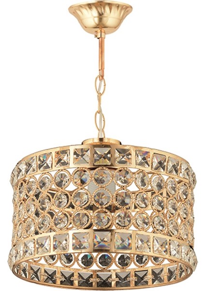 Avonnı AV-65240-3S Sarı Kaplama Modern Avize E27 Metal Kristal 25CM
