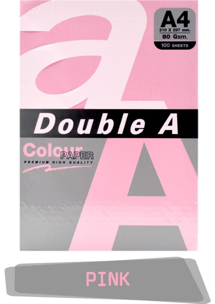 Double A Renkli Fotokopi Kağıdı 100'lü A4 80 gr Pink