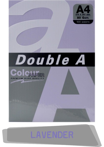 Double A Renkli Fotokopi Kağıdı 100'lü A4 80 gr Lavender