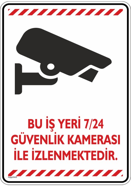 Bu Iş Yeri 7/24 Güvenlik Kamerası ile Izlenmektedir/v4/25x35cm/etiket