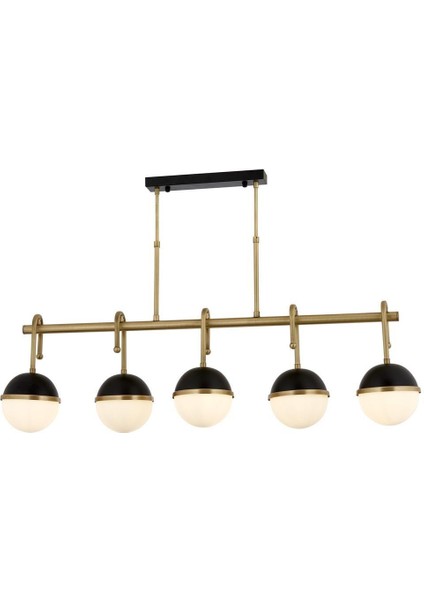 Avonnı AV-60387-5EY Siyah/eskitme Boya/kaplama Modern Avize E27 Metal Cam 100X15CM