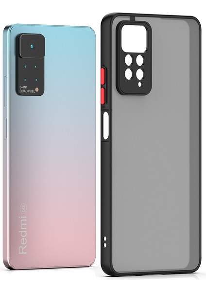 Xiaomi Redmi Note 11 Pro 5g Kılıf Mat Parmak Izi Yapmaz Kamera Korumalı Renkli Tuşlu Sert Silikon Kapak