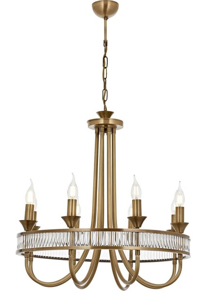 Avonnı AV-60378-8E Eskltme Kaplama Modern Avize E14 Metal Kristal 60CM