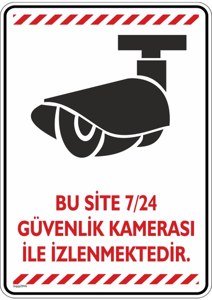 Bu Site 7/24 Güvenlik Kamerası ile Izlenmektedir/v2/35x50cm/etiket