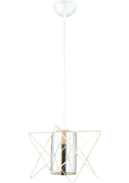 Avonnı AV-65076-KRM Krem Boyalı Modern Avize E27 Metal Cam 20X20CM