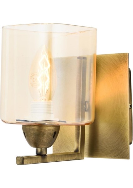 Avonnı AP-1374-1E Eskitme Kaplama Aplik E14 Metal Cam 13X16CM