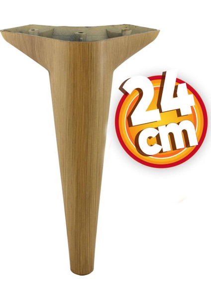 Lüks Mobilya Kanepe Sehpa Tv Ünitesi Koltuk Ayağı 24 cm Açık Kahverengi Desenli Baza Ayak