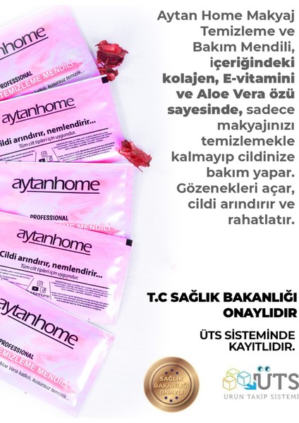 Aytan Home Kolajenli Makyaj Mendili ve Keratinli Kaş Sabitleyici Wax (Yüz Bakım Seti)