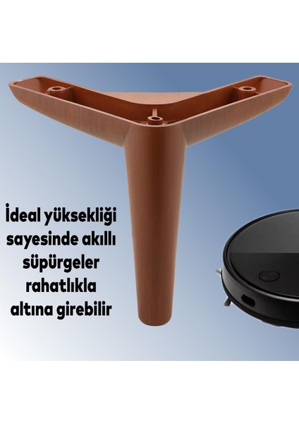 Lüks Mobilya Kanepe Sehpa Tv Ünitesi Koltuk Ayağı 14 cm Ahşap Desenli Kahve Baza Ayak modelleri