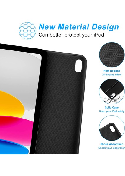 Apple Ipad 10. Nesil 10.9 2022 Uyumlu Bluetooth Klavyeli Kılıfı (Tablet Değildir) Src
