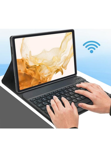 Samsung Galaxy Tab S7 Fe-S7 Plus-S8 Plus 12.4" X800 T737 T970 Uyumlu Bluetooth Klavyeli Kılıf Src