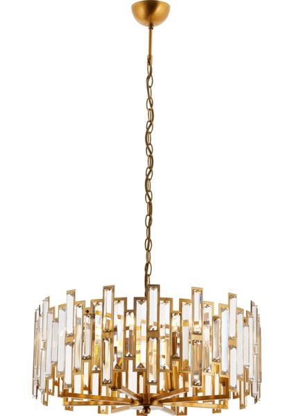 Avonnı AV-60303-E50 Eskitme Kaplama Klasik Avize E14 Metal Kristal 50CM