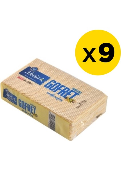 Vanilyalı Gofret 300 gr 9 Adet