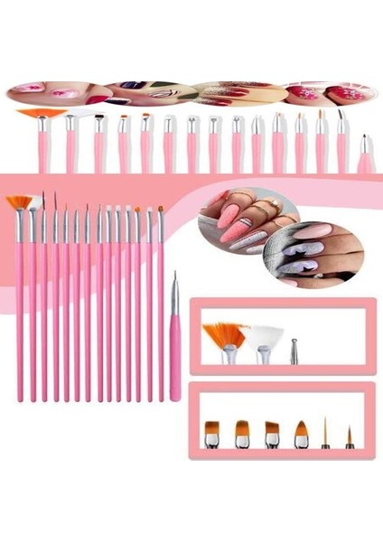 Nail Art 15'li Tırnak Süsleme Desen Fırçası