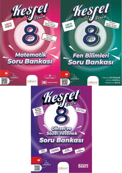 Keşfet 8. Sınıf LGS Matematik, Fen Bilimleri ve Paragraf Görsel Sözel Yetenek Soru Bankası