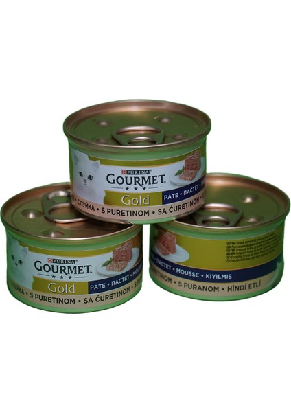 Gourmet Hindi Etli Yaş Kedi Maması 3 Adet