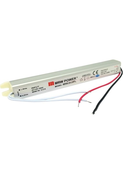 24V 1A Metal Kasa Slim İnce Adaptör MRW-24-24PL