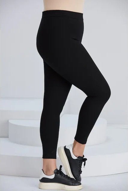 Butik Ayseba Büyük Beden Kadın Siyah Toparlayıcı Yüksek Bel Tayt görsel 2
